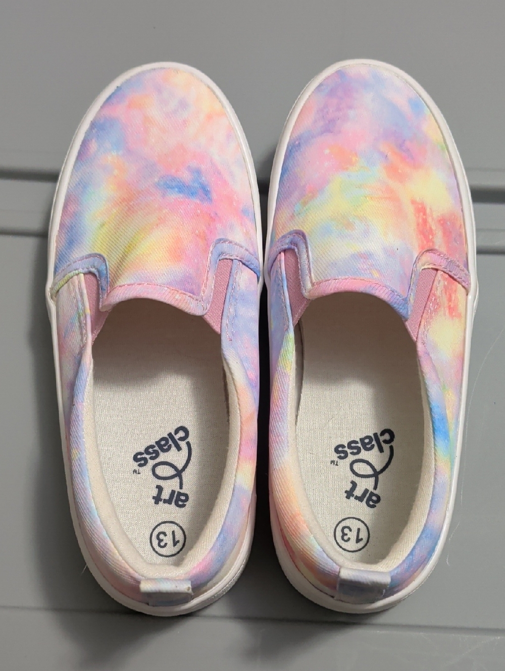art class Pastel Tie-Dye Slip-On Sneakers in Pink, Blue & Yellow